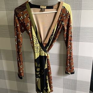 Issa London duck print wrap tunic